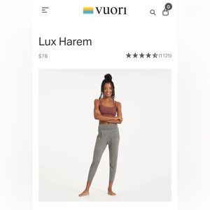 Vuori Lux Harlem jogger, size S, clay heather gray, NWT